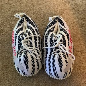Zebra Yeezy Slippers